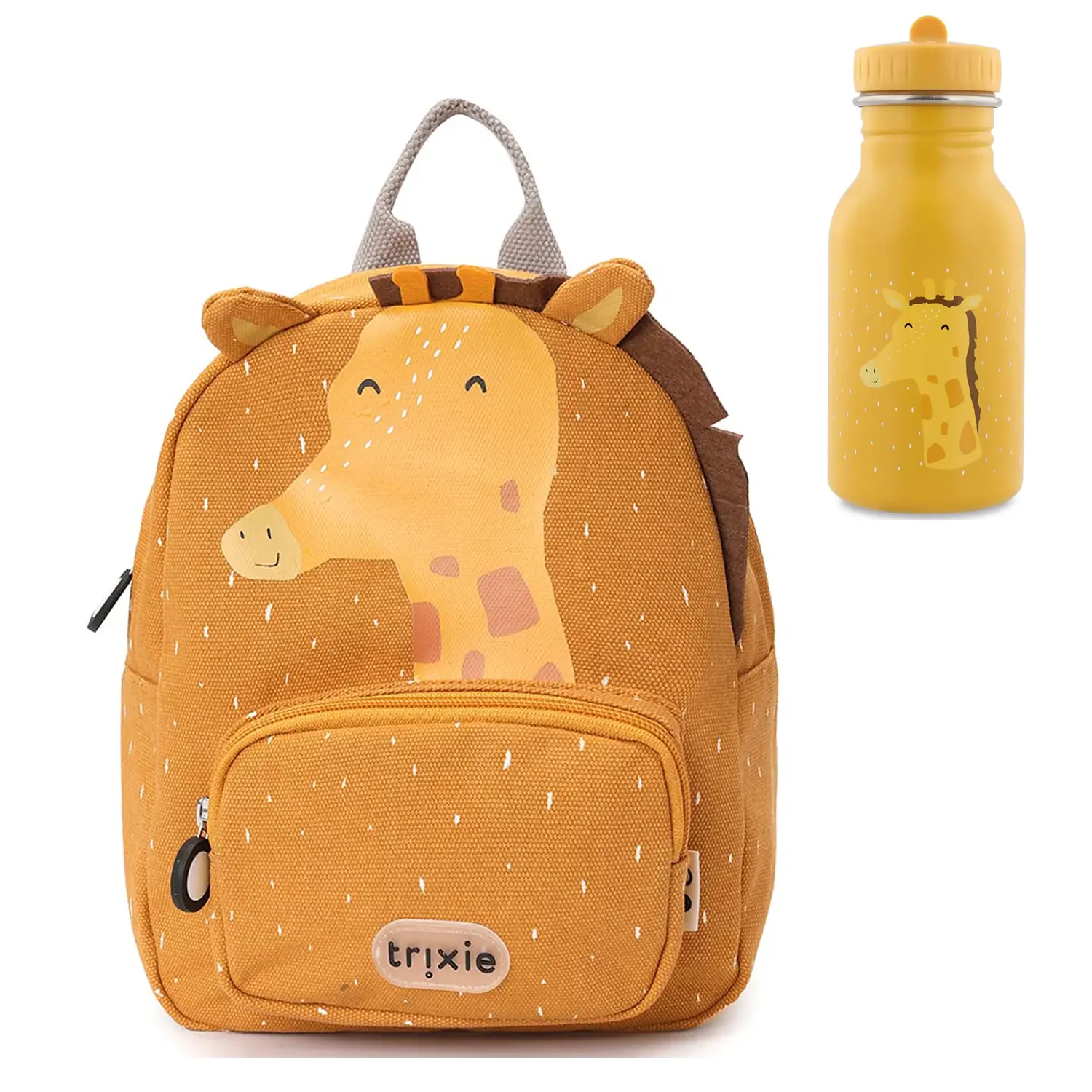 trixie set rucksack klein mit trinkflasche giraffe