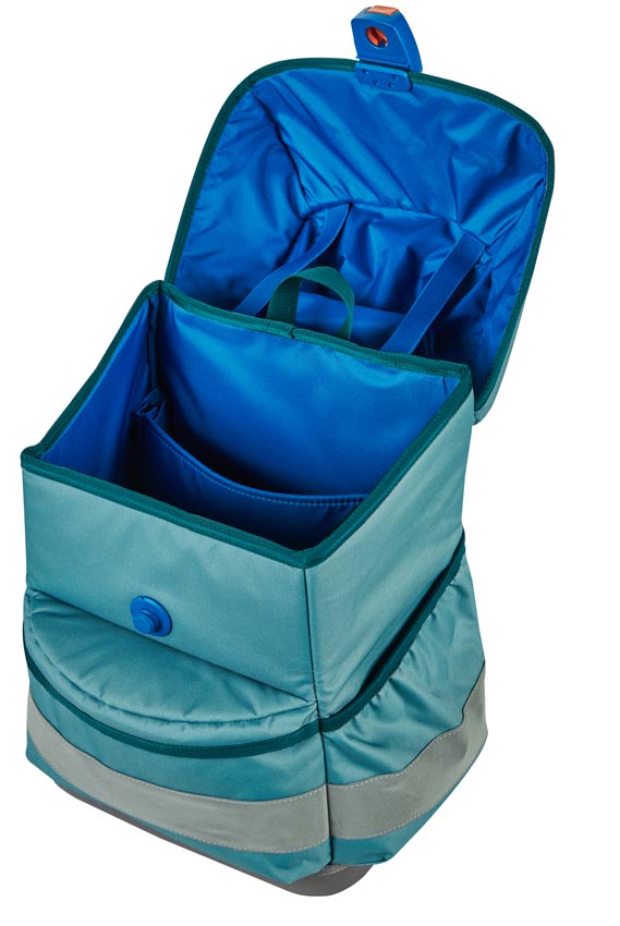 Finkid Schulranzen Set Buddy Trellis/ Deepteal geöffnet