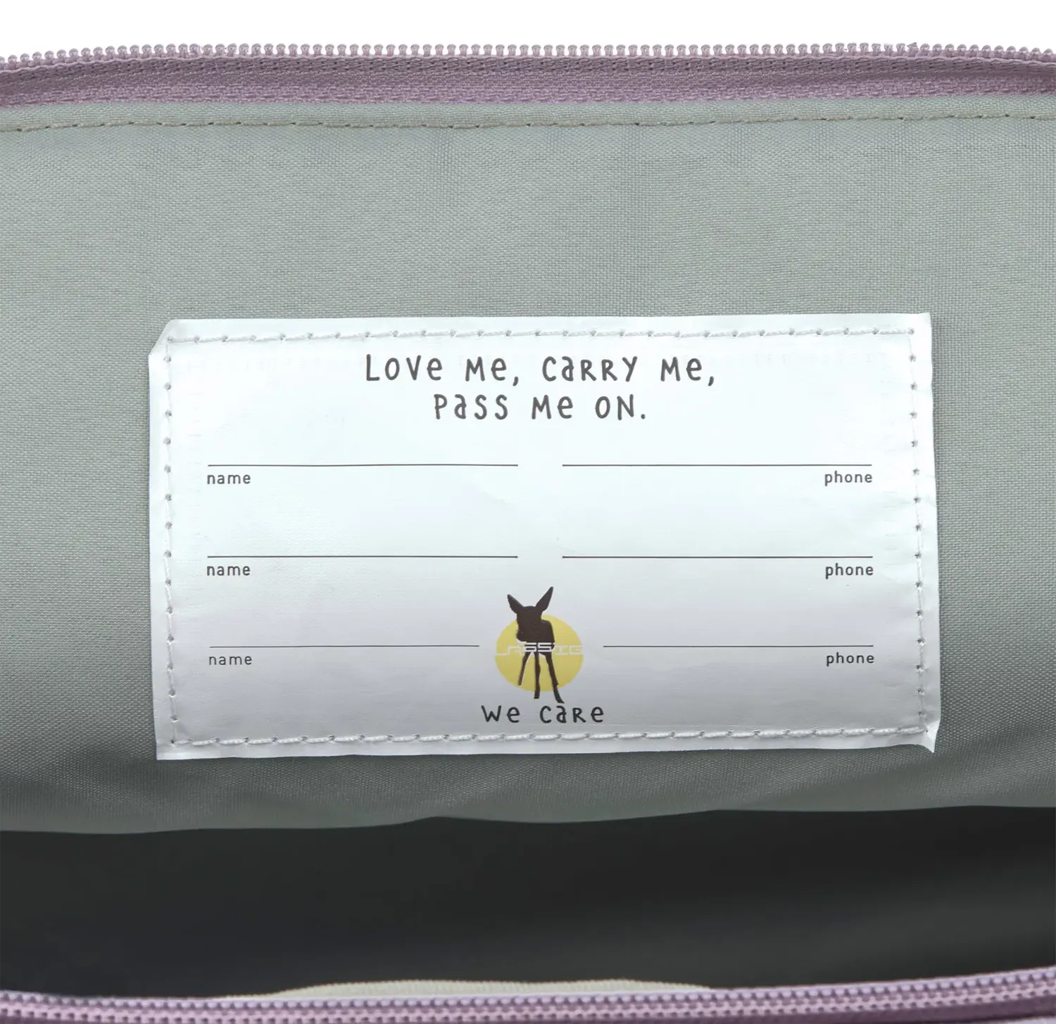 Lässig Kindergartenrucksack Mini Rolltop Lilac Namensschild