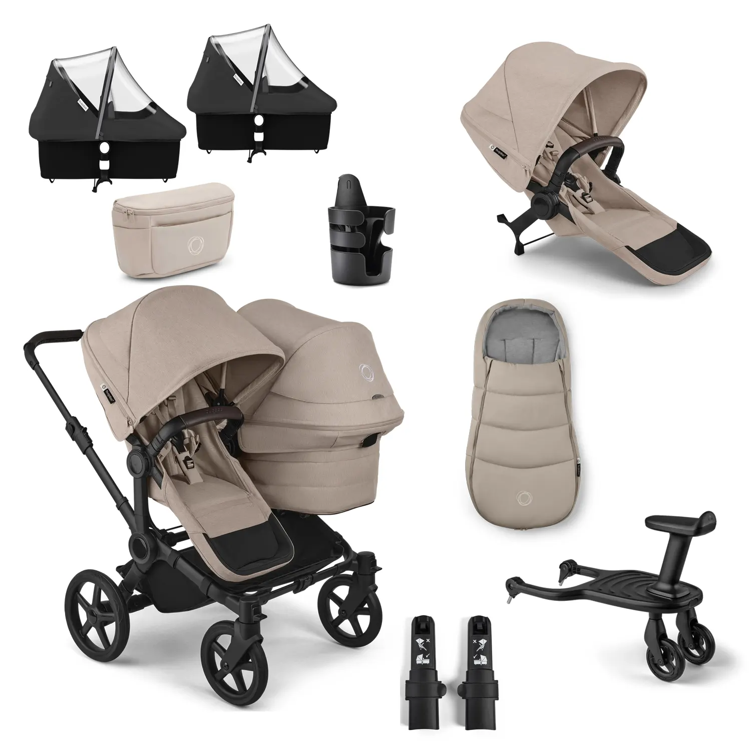 bugaboo donkey 6 double set desert taupe