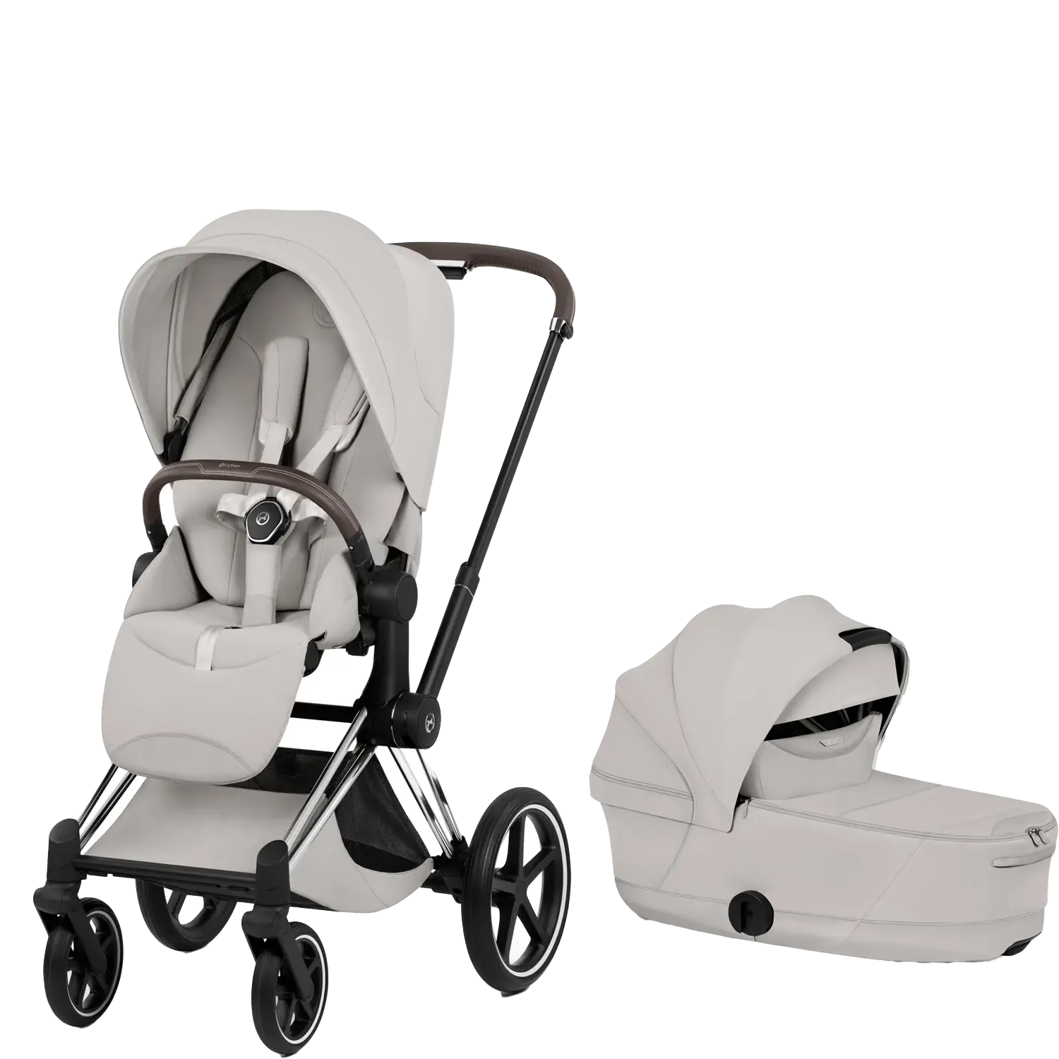 cybex priam style kombikinderwagen chrom brown citty grey