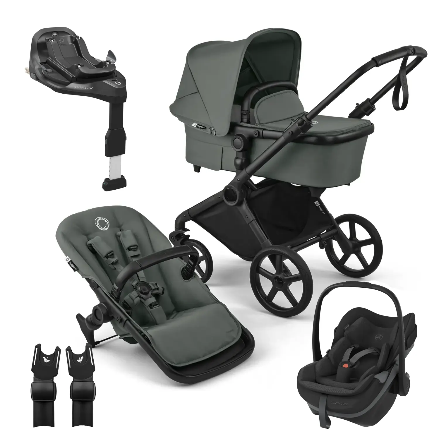 bugaboo cub forest green set pebble slide pro base