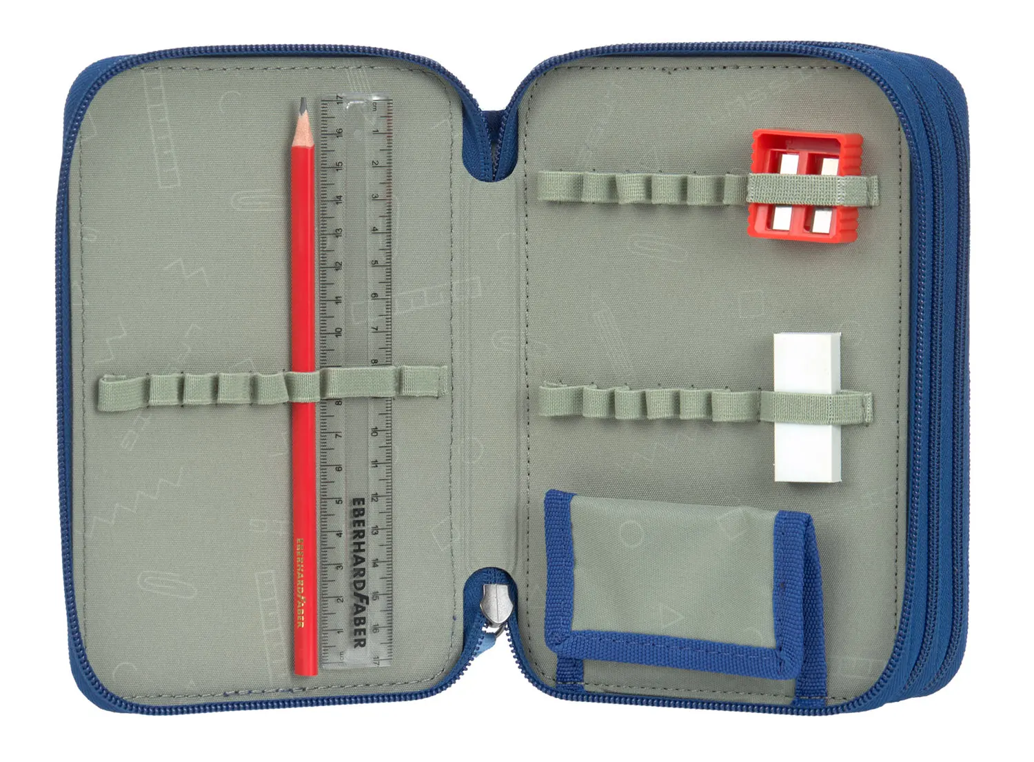 Lässig 3 fach Federtasche Slim Unique Dunkelblau Zubehöer