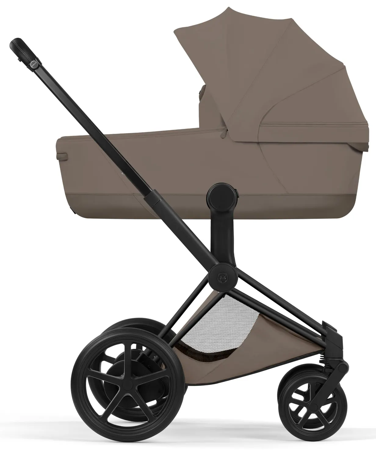 cybex e priam comfort wanne coconut brown gestell seite