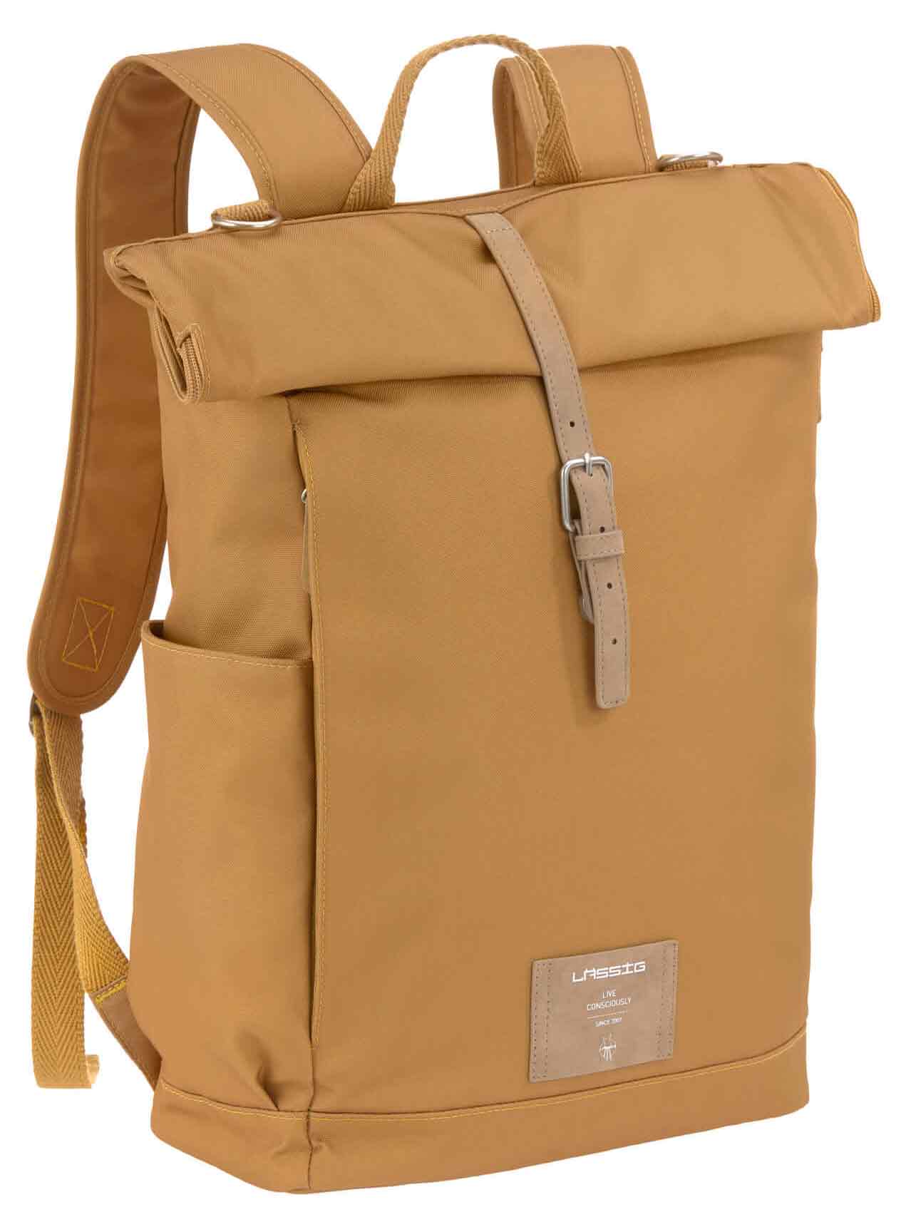 Lässig Wickeltasche Rolltop Curry