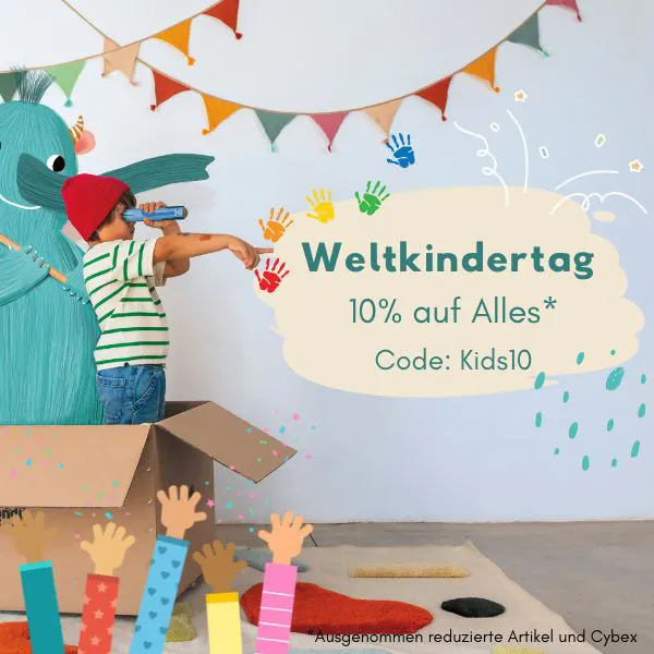 Weltkindertag - Spare 10% auf alles - außer Cybex und reduzierte