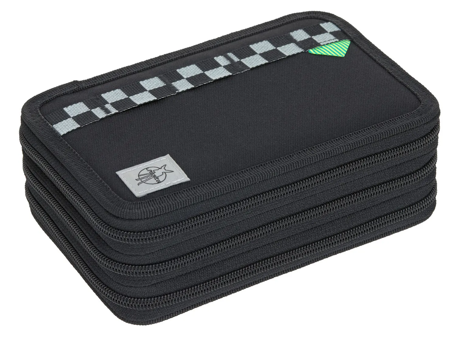 Lässig 3-compartment pencil case, black