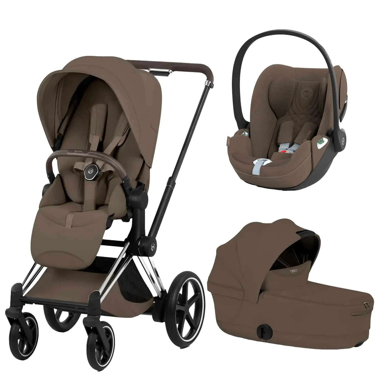 cybex e priam style kombi cloudt t chrome coconout brown