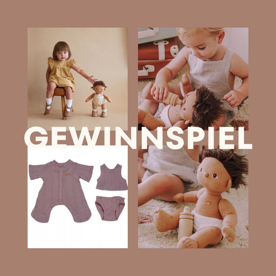 Gewinne eine Olli Ella Stoffpuppe Sprout mit Pyjama Set 
