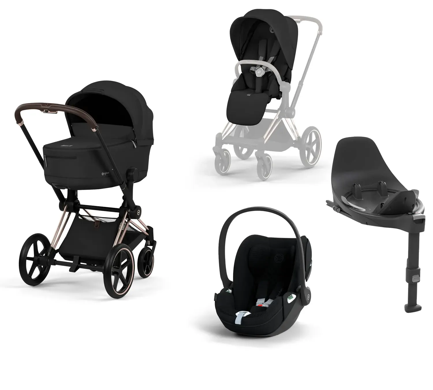 cybex priam comfort 4 in 1 rosegold sepia black