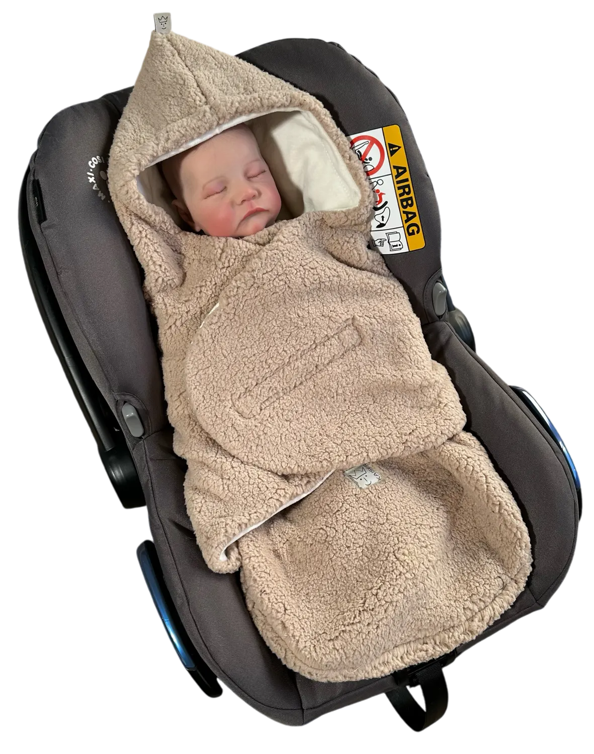 Kaiser Einschlagdecke Sherpa KInd in Babyschale