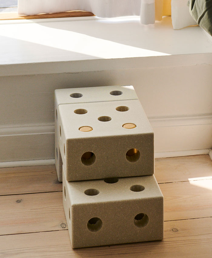 MODU 3-in-1-Lauflernwagen Sand-Grey/Honey-Yellow Tritthocker