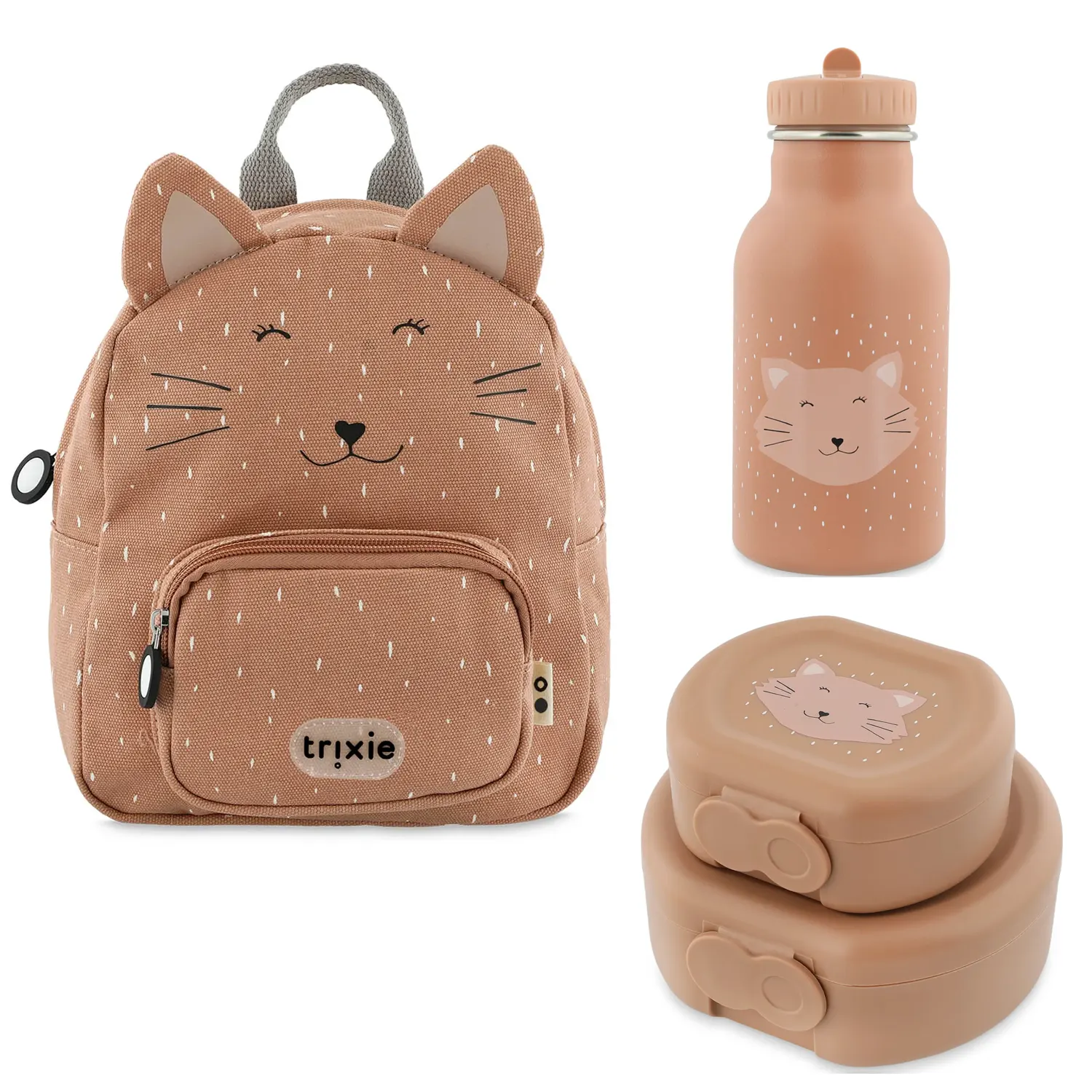 Trixie 3-in-1 Set für Kleinkinder - Kinderrucksack, Trinkflasche & Snackbox