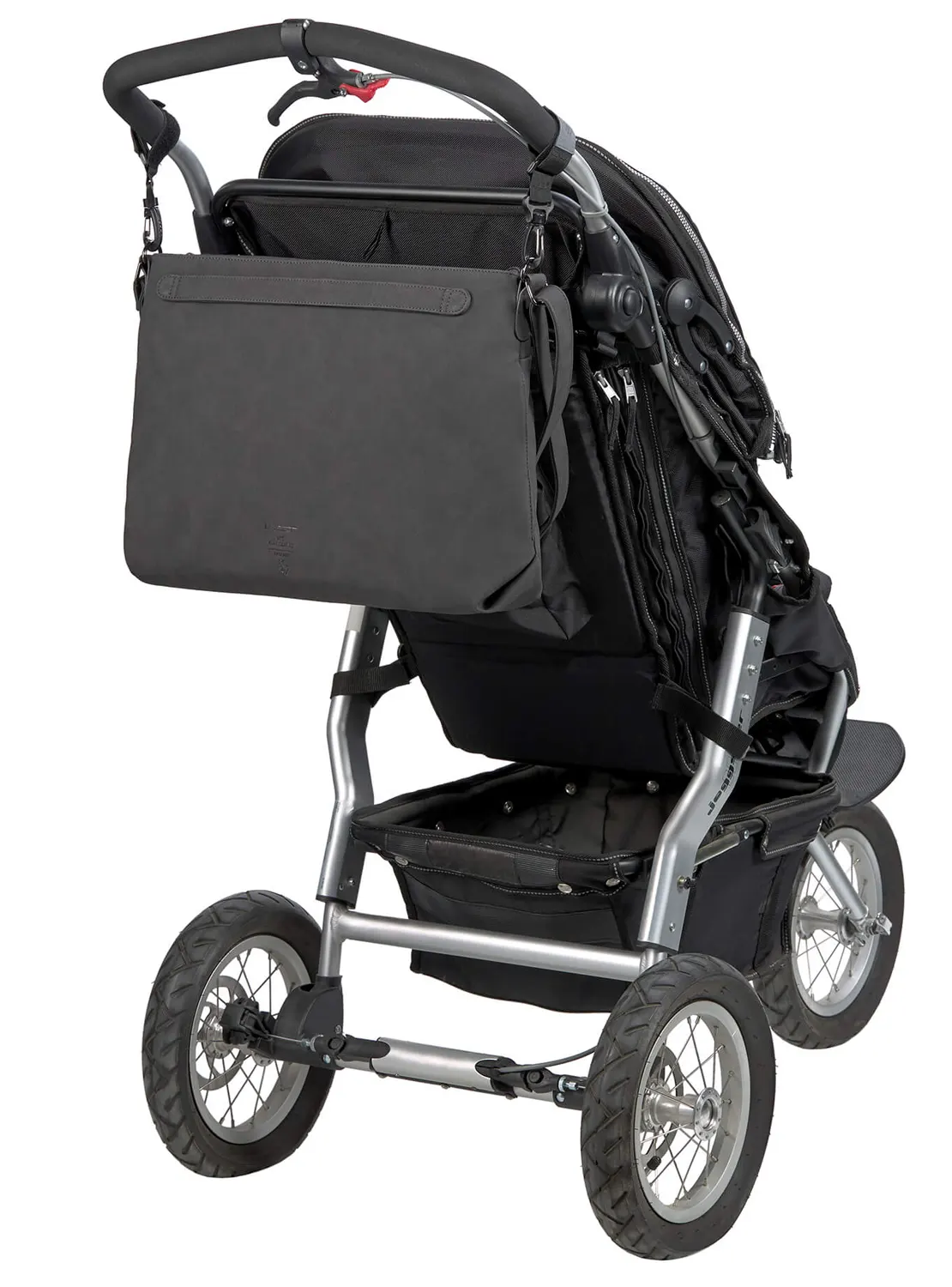 Lässig Wickeltasche Tender Anthrazit am Kinderwagen