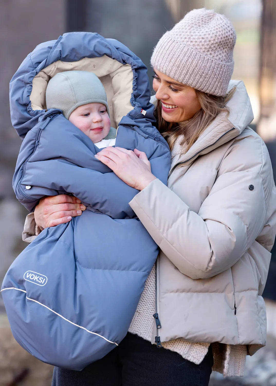 Voksi Urban Fußsack stone blue leaf  lifestyle