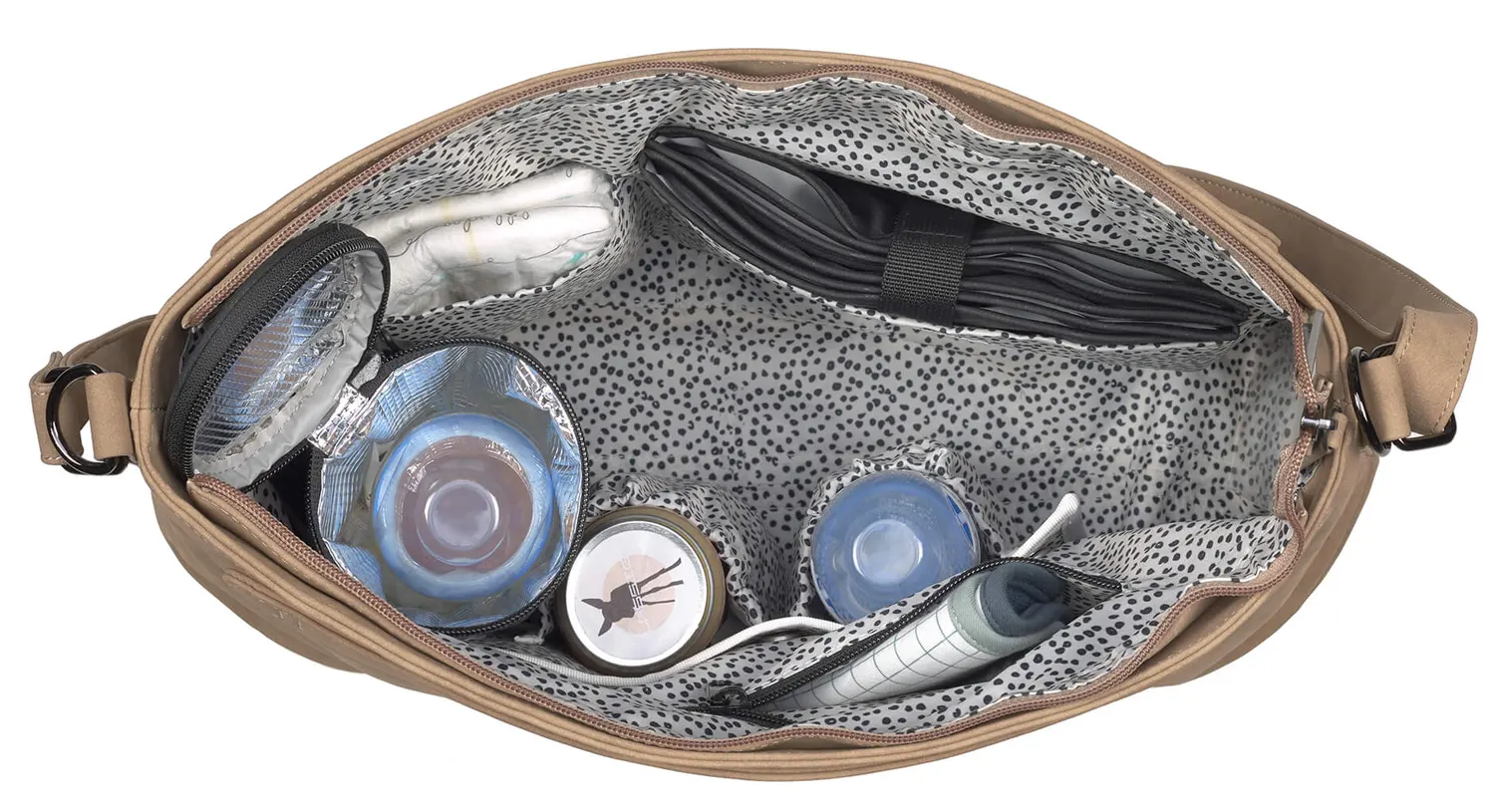 Lässig diaper bag tender camel interior