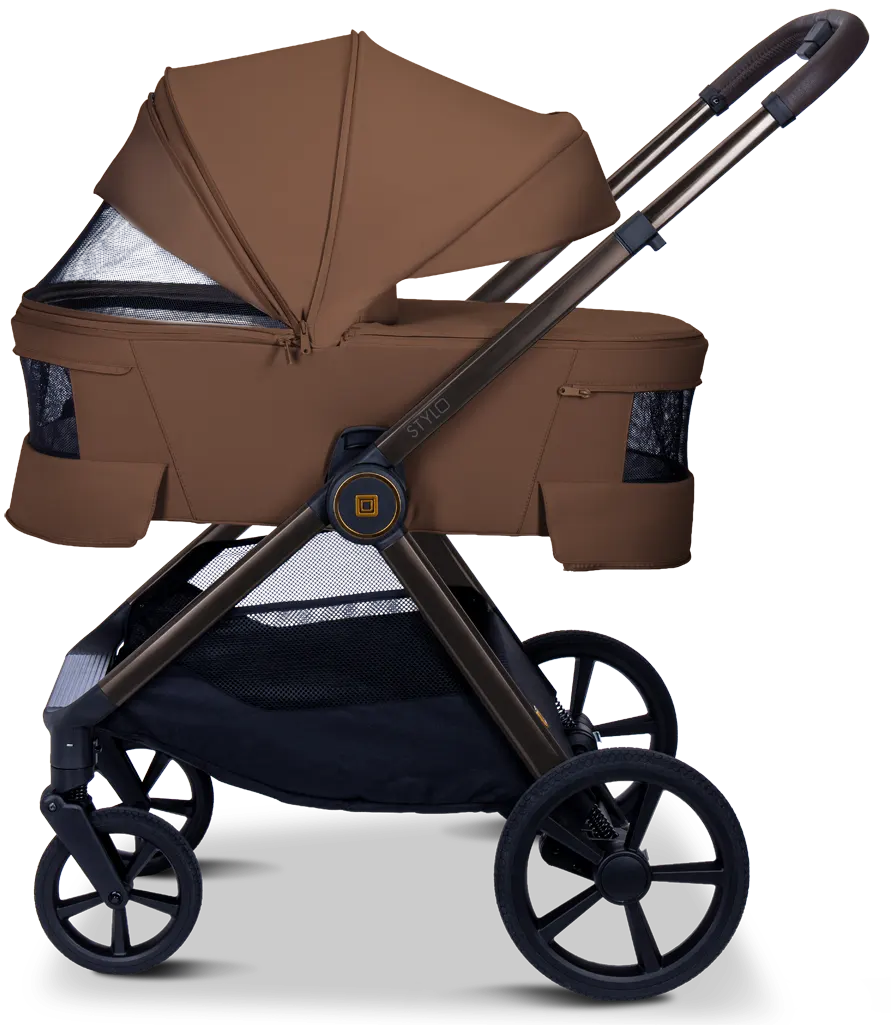 Moon Stylo Kinderwagen Babywanne braun Belüftung