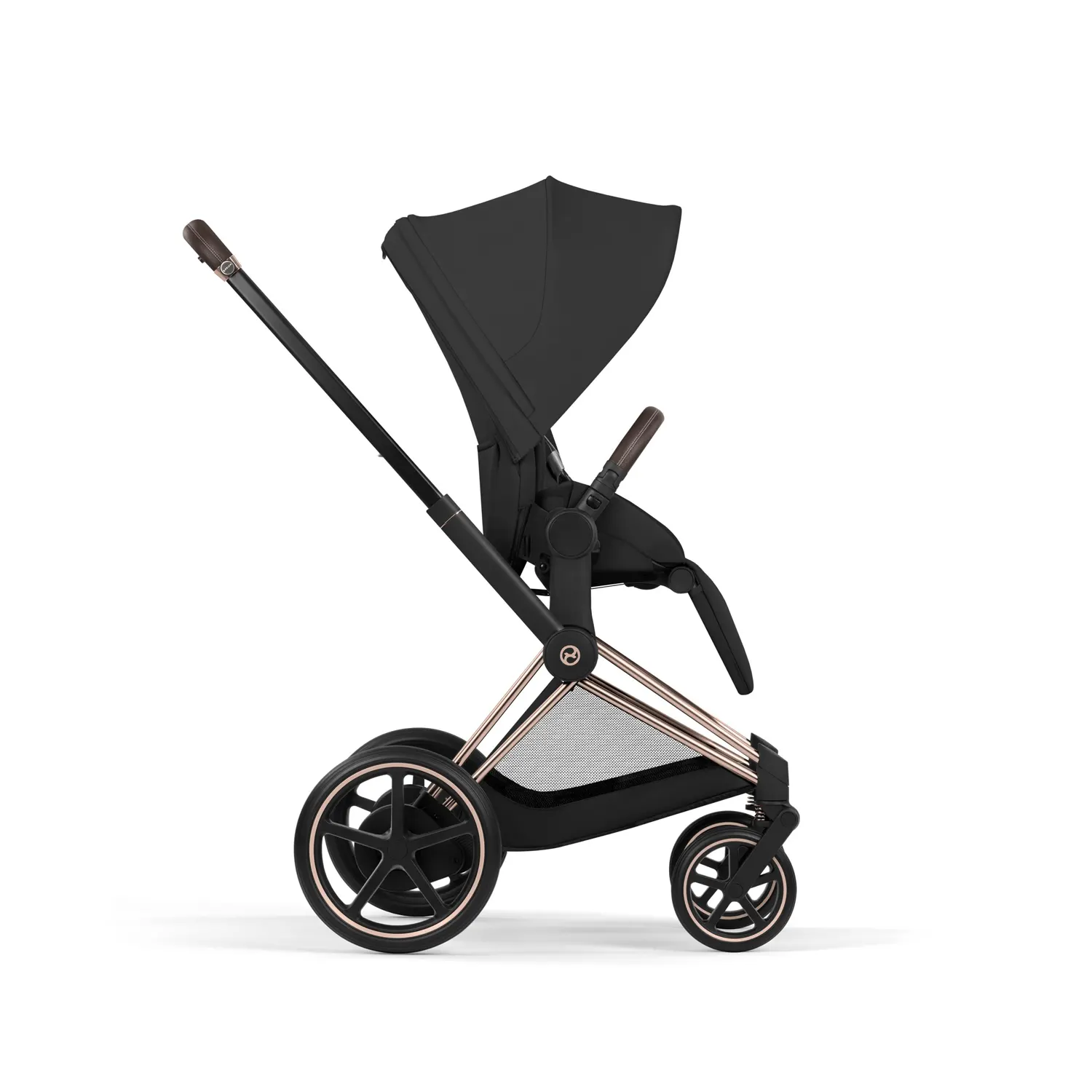 cybex e priam comfort rosegold sepia black seite