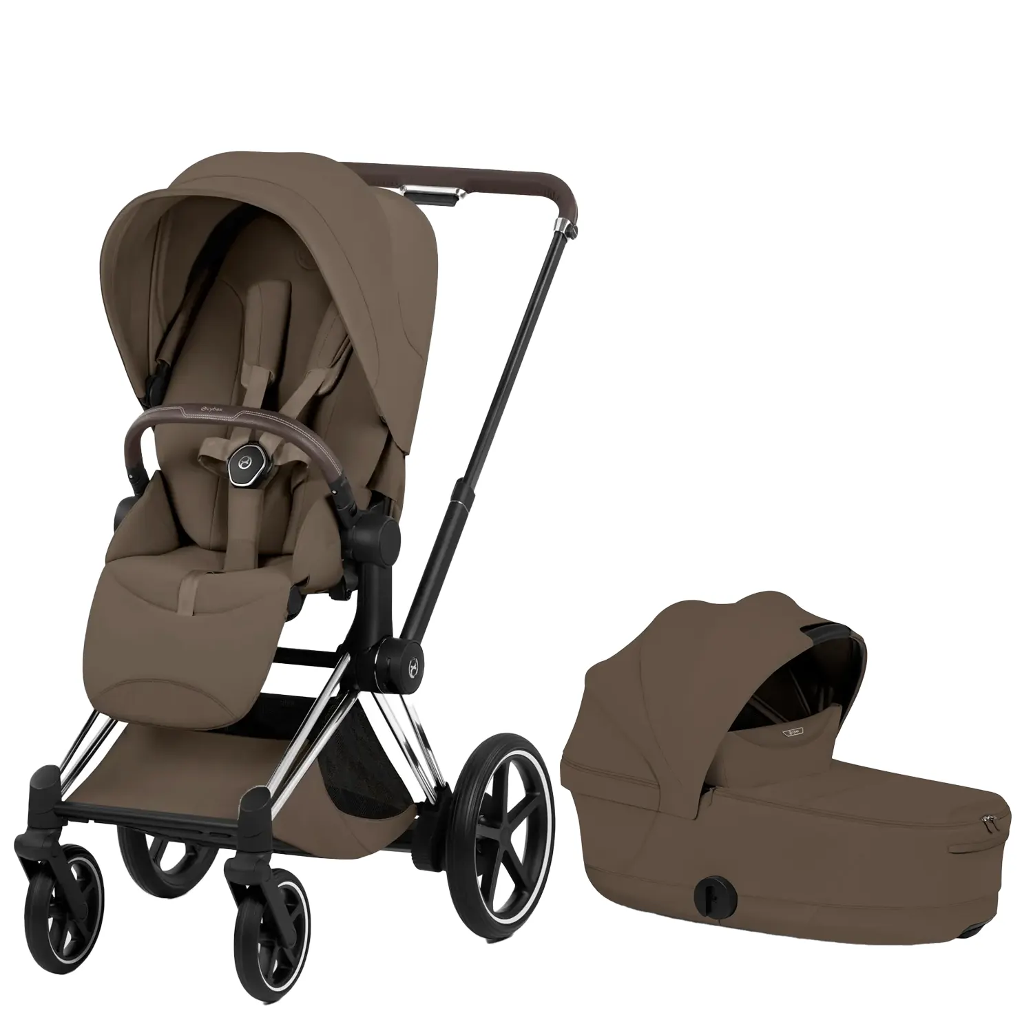 cybex e priam style kombikinderwagen chrome brown coconout brown