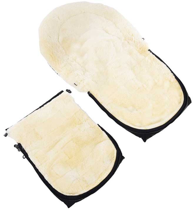 Werner Christ baby lambskin footmuff baby bath black separated