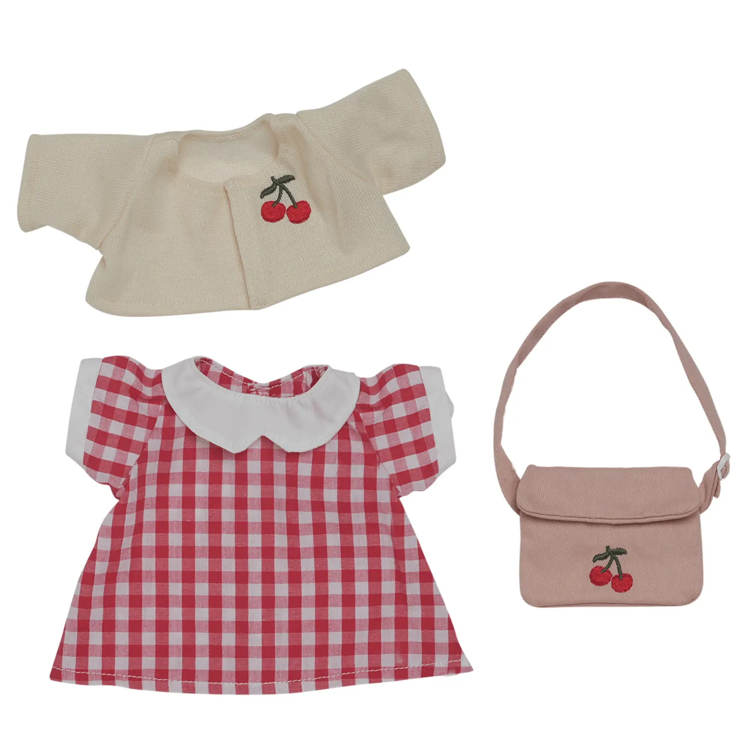 Olli Ella Puppen Outfit Cherry Gingham