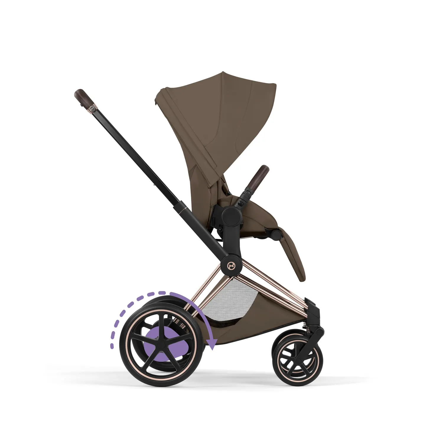 cybex e priam style buggy rosegold coconut brown seite