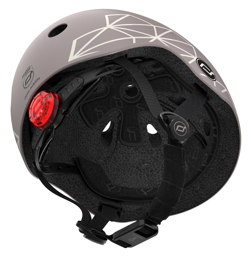 Scoot and Ride Kinderhelm brown lines innen