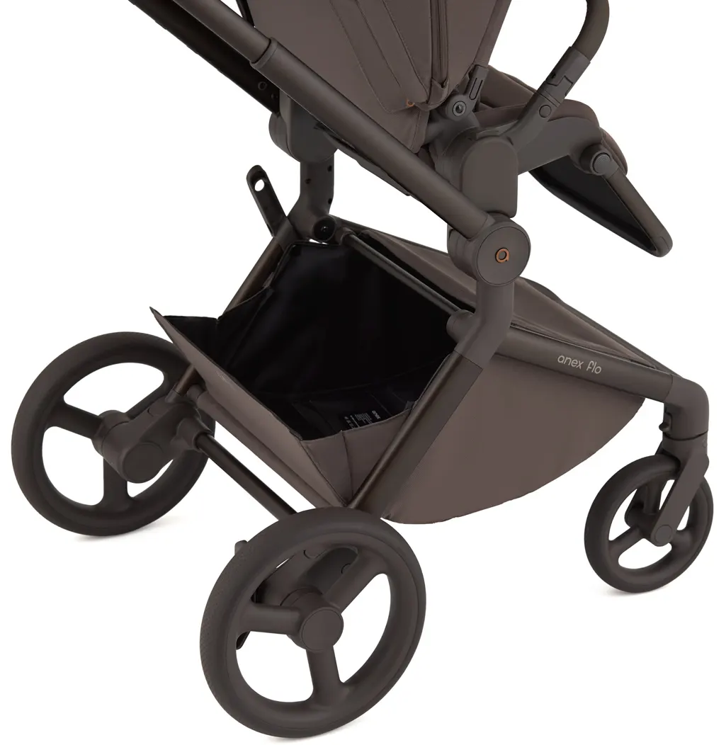 Anex Flo Kinderwagen braun Einkaufskorb Detail
