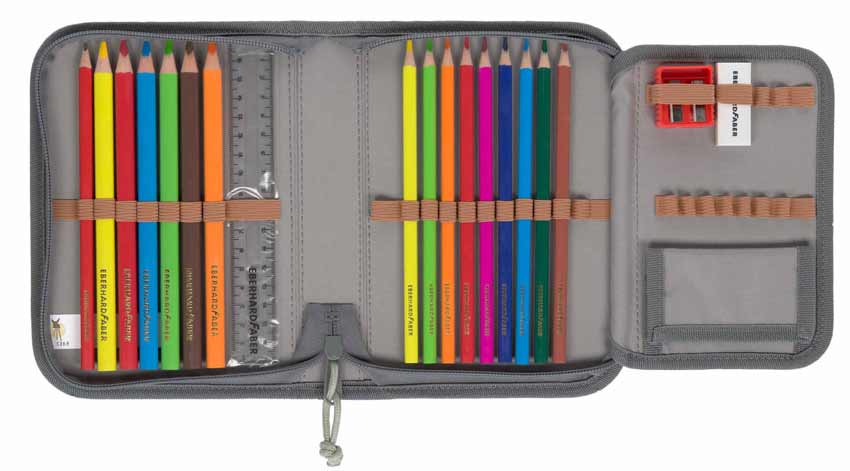 Lässig Schulranzen Set Boxy Unique Speckles Anthracite Federmappe mit Stiften