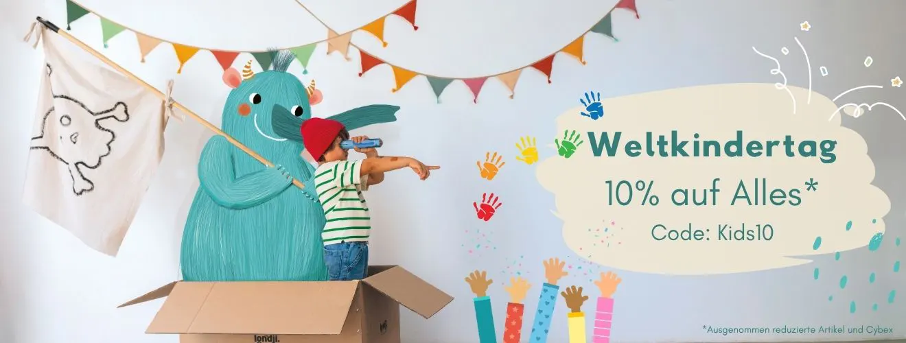 Weltkindertag - Spare 10% auf alles - außer Cybex und reduzierte