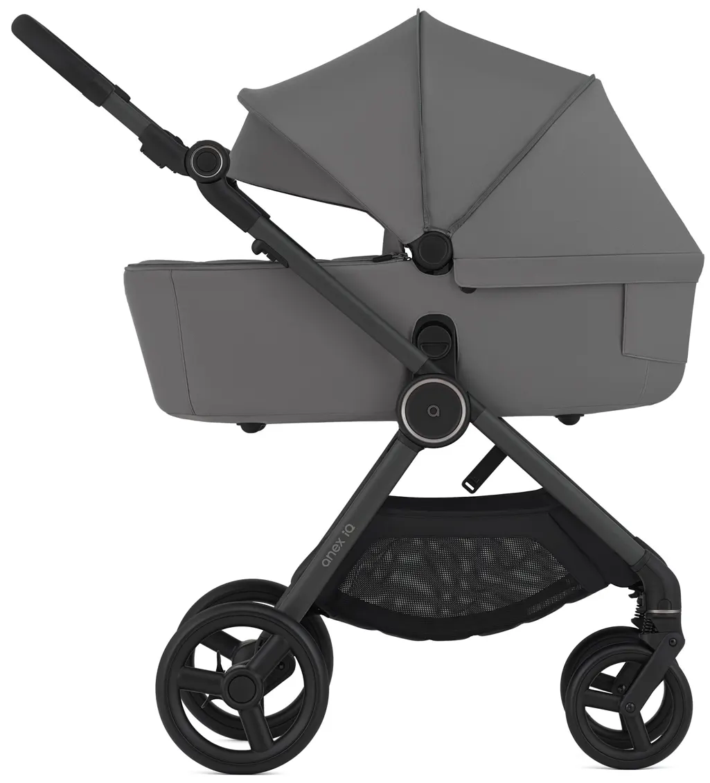 Anex IQ Kinderwagen Babywanne mit großem Verdeck in grau