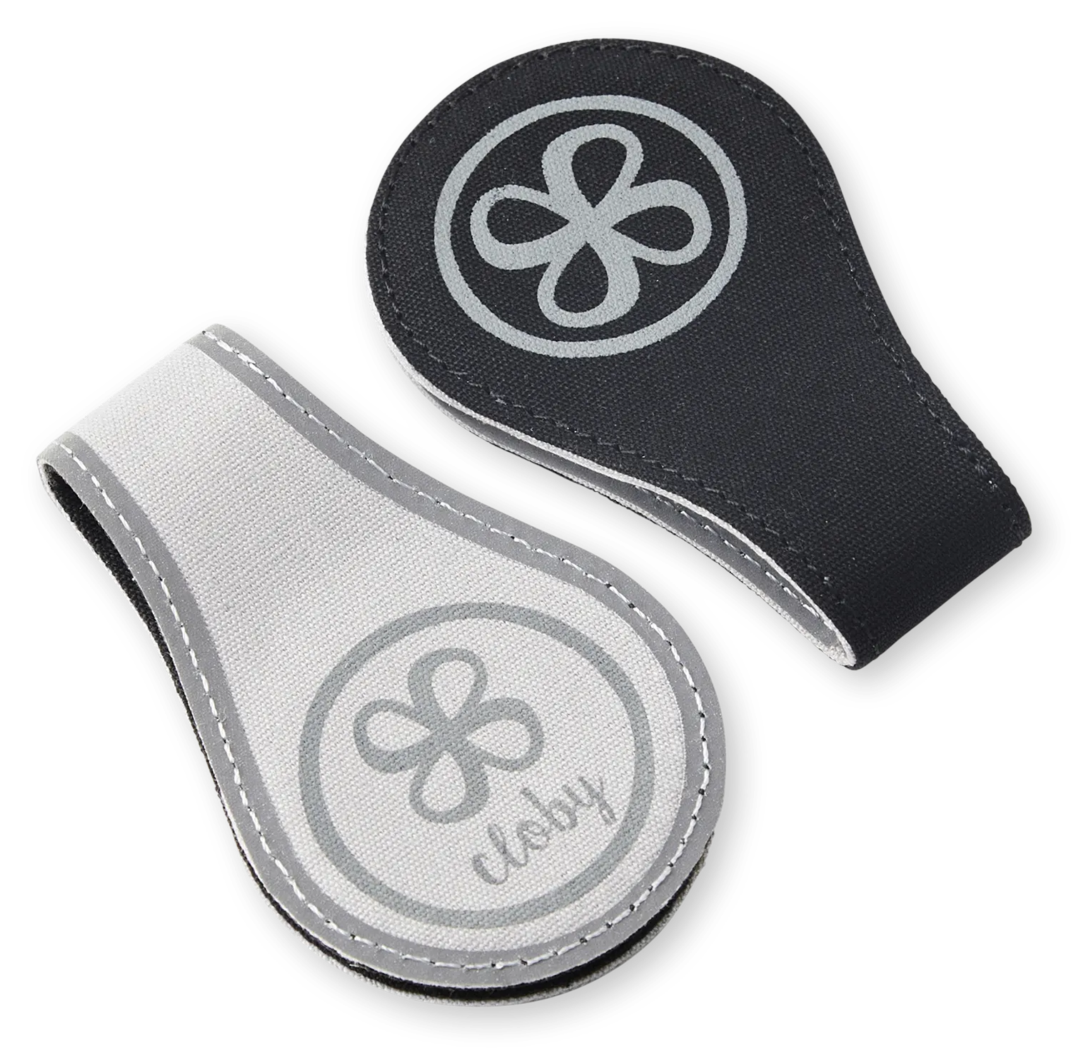 Cloby Leder - Magnetclips schwarz mit Reflektor