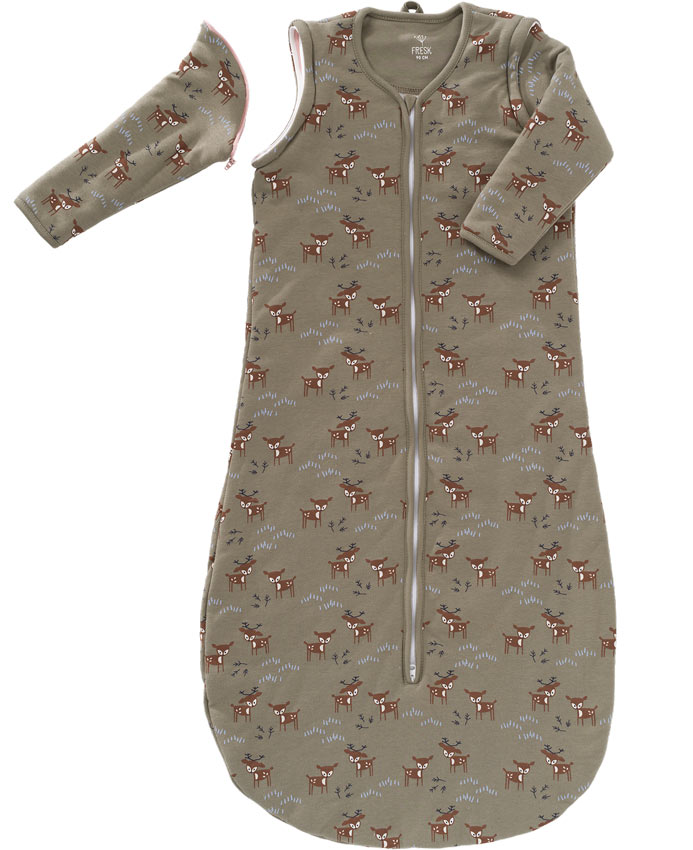 Fresk Winterschlafsack Reh Olive mit abnehmbaren Ärmeln