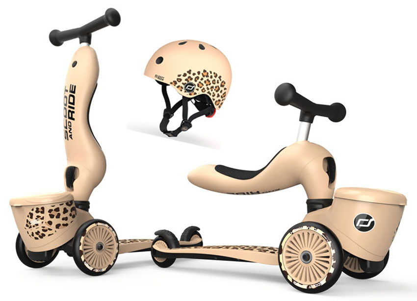 Scoot and Ride Highwaykick 1 Set mit Helm Leopard