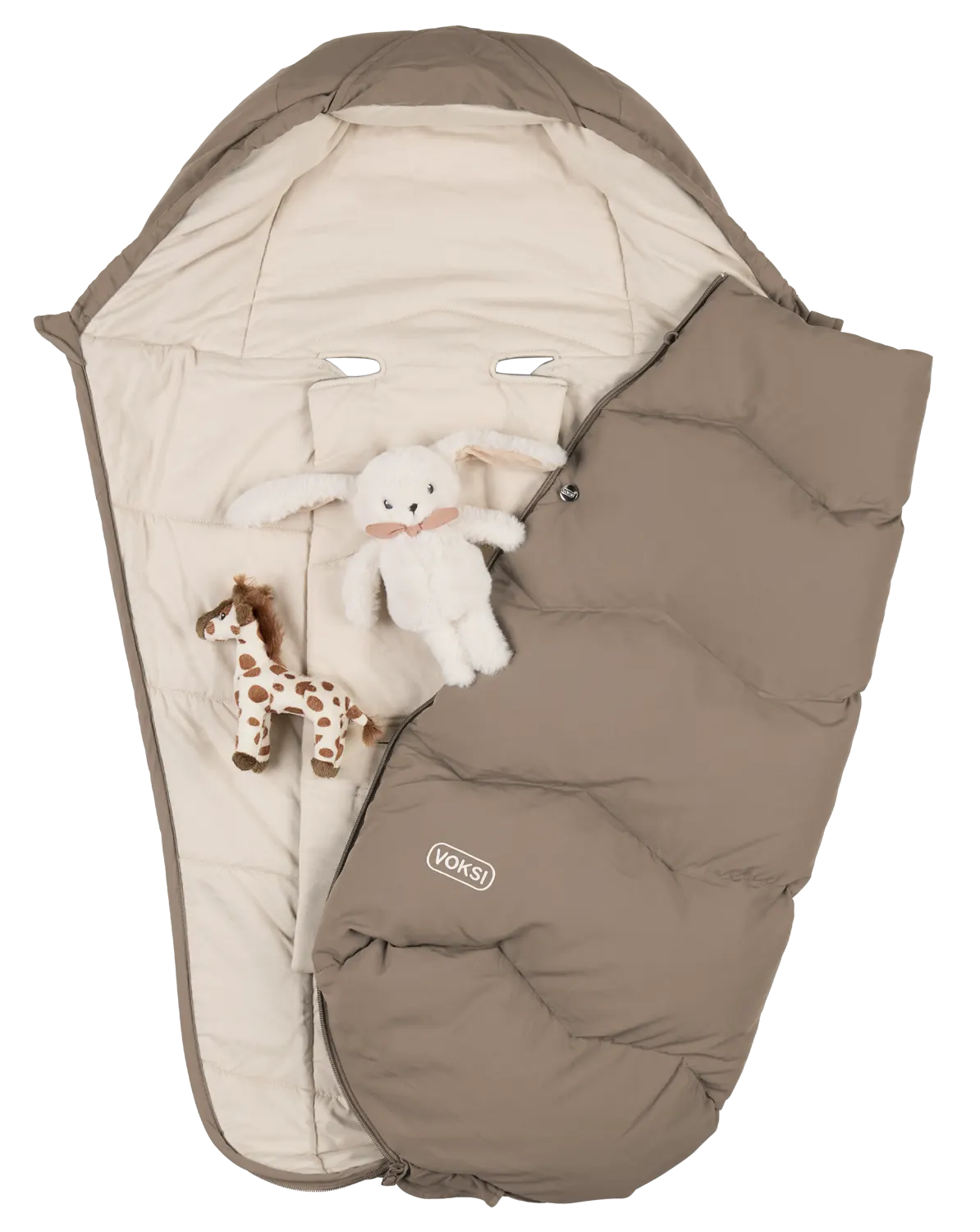 Voksi Explorer Fußsack Walnut offen