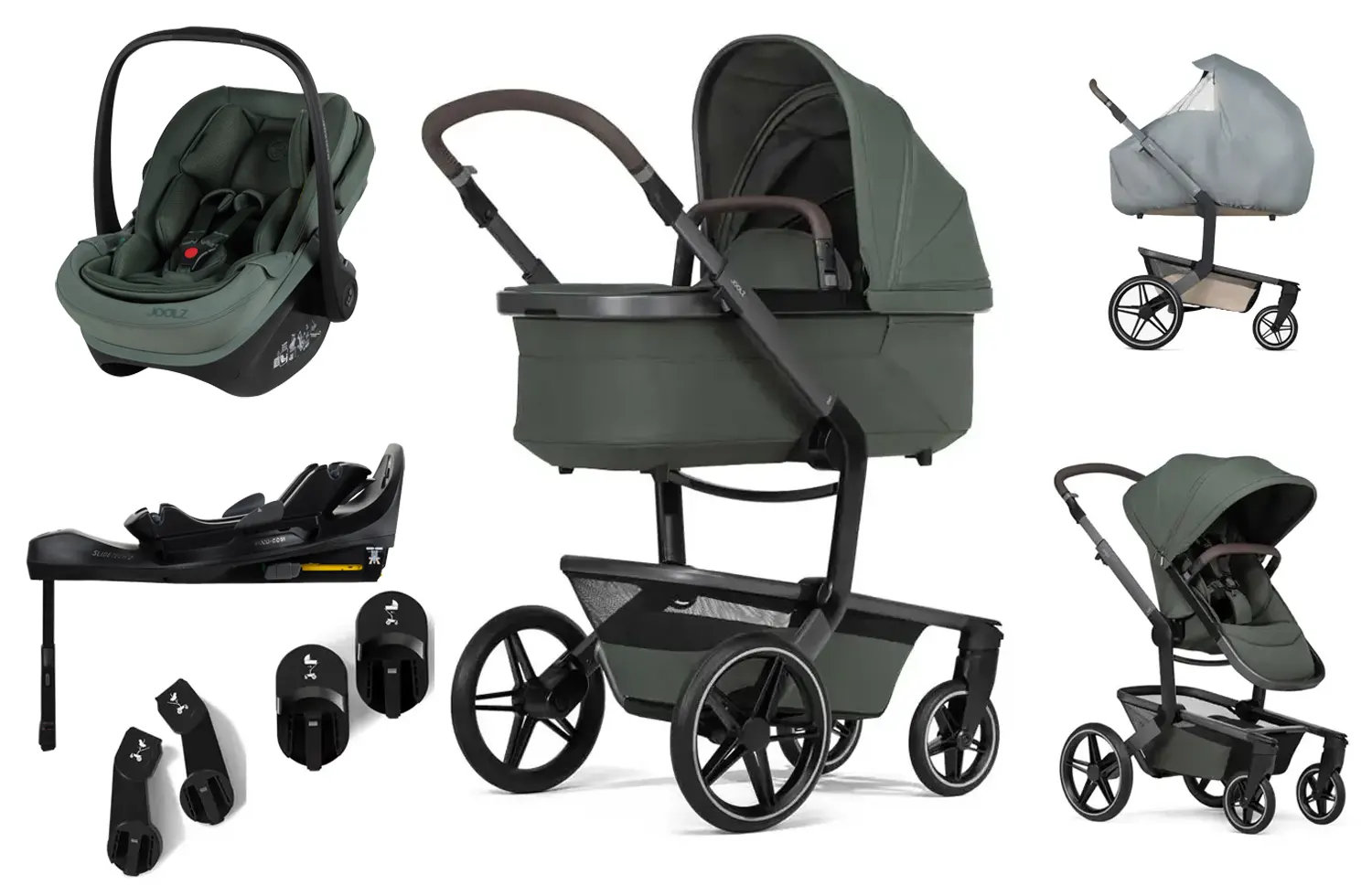 joolz day 5 4 in 1 set forest green slide pro