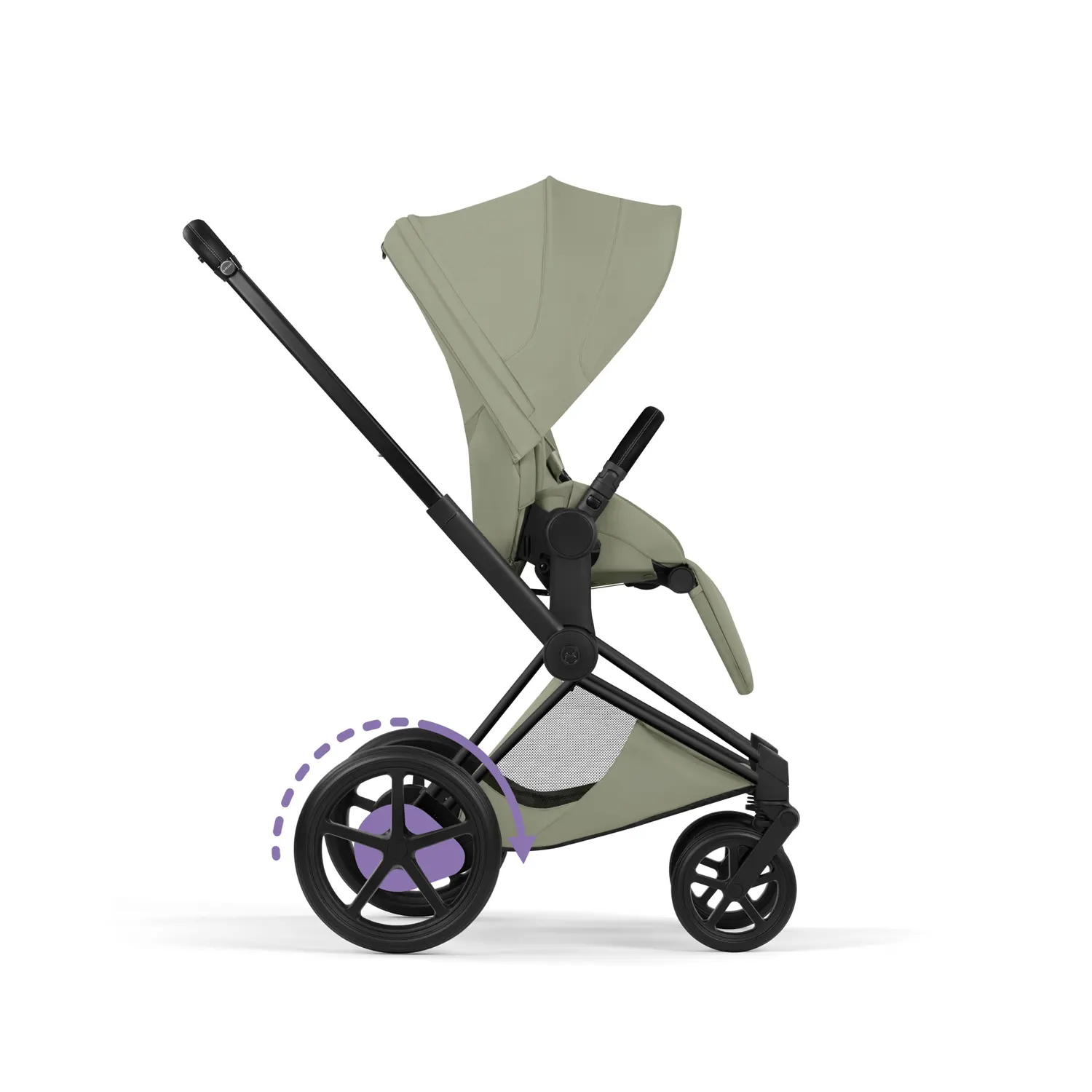 cybex e priam style buggy black sage green seite