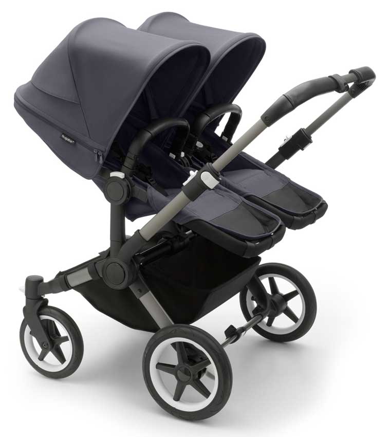 Bugaboo Donkey 5 Twin Zwillingskinderwagen mit Sportsitzen Stormy Blue