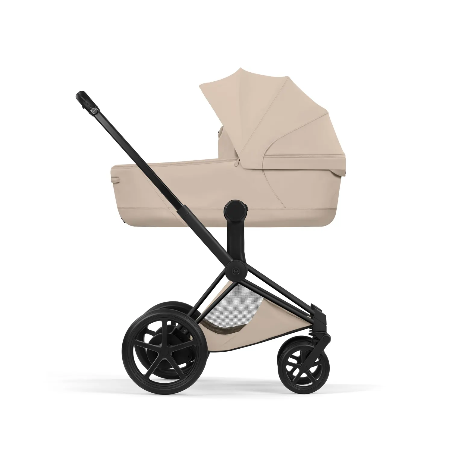 cybex e priam comfort wanne cozy beige gestell seite