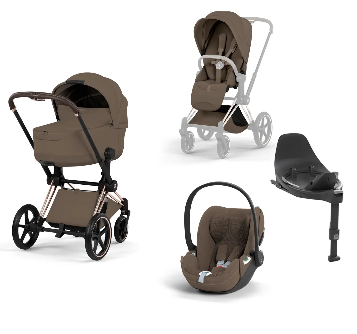 cybex priam style 4 in1 rosegold chocolate brown