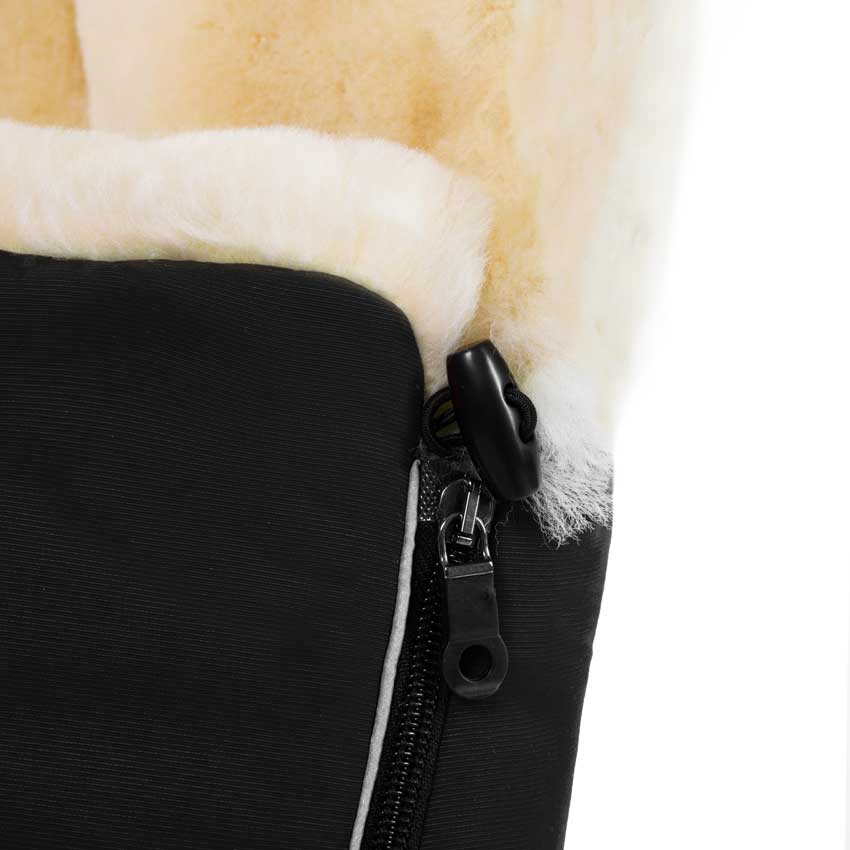 Werner Christ Baby Flims Lambskin Footmuff Black Zipper