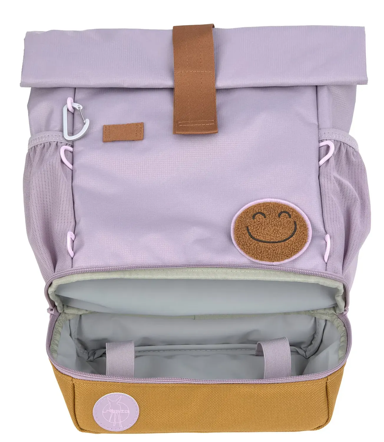 Lässig Kindergartenrucksack Mini Rolltop Lilac offen