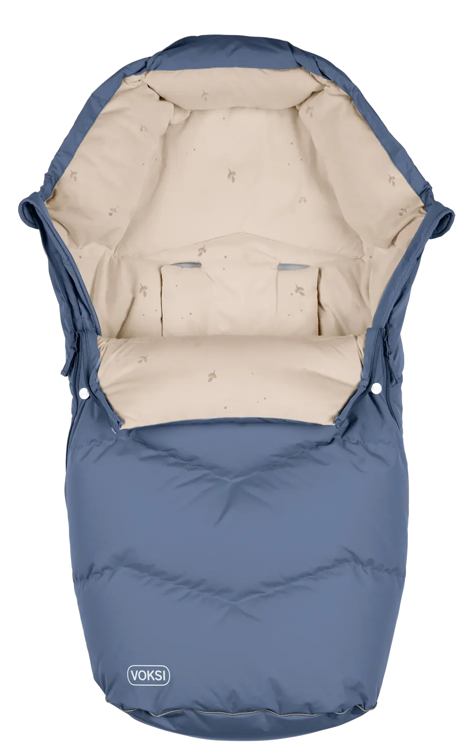 Voksi Urban Fußsack stone blue leaf offen