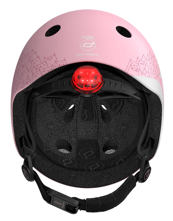 scoot and ride helmet reflective rose at the back