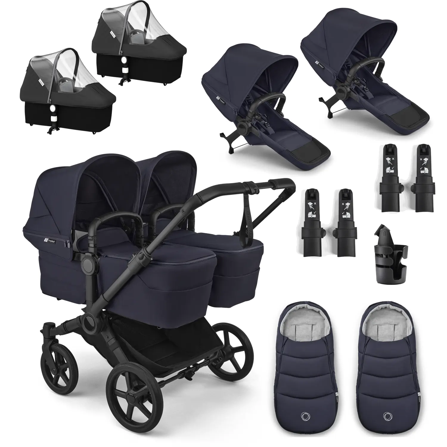 bugaboo donkey 6 twin essential set deep indigo