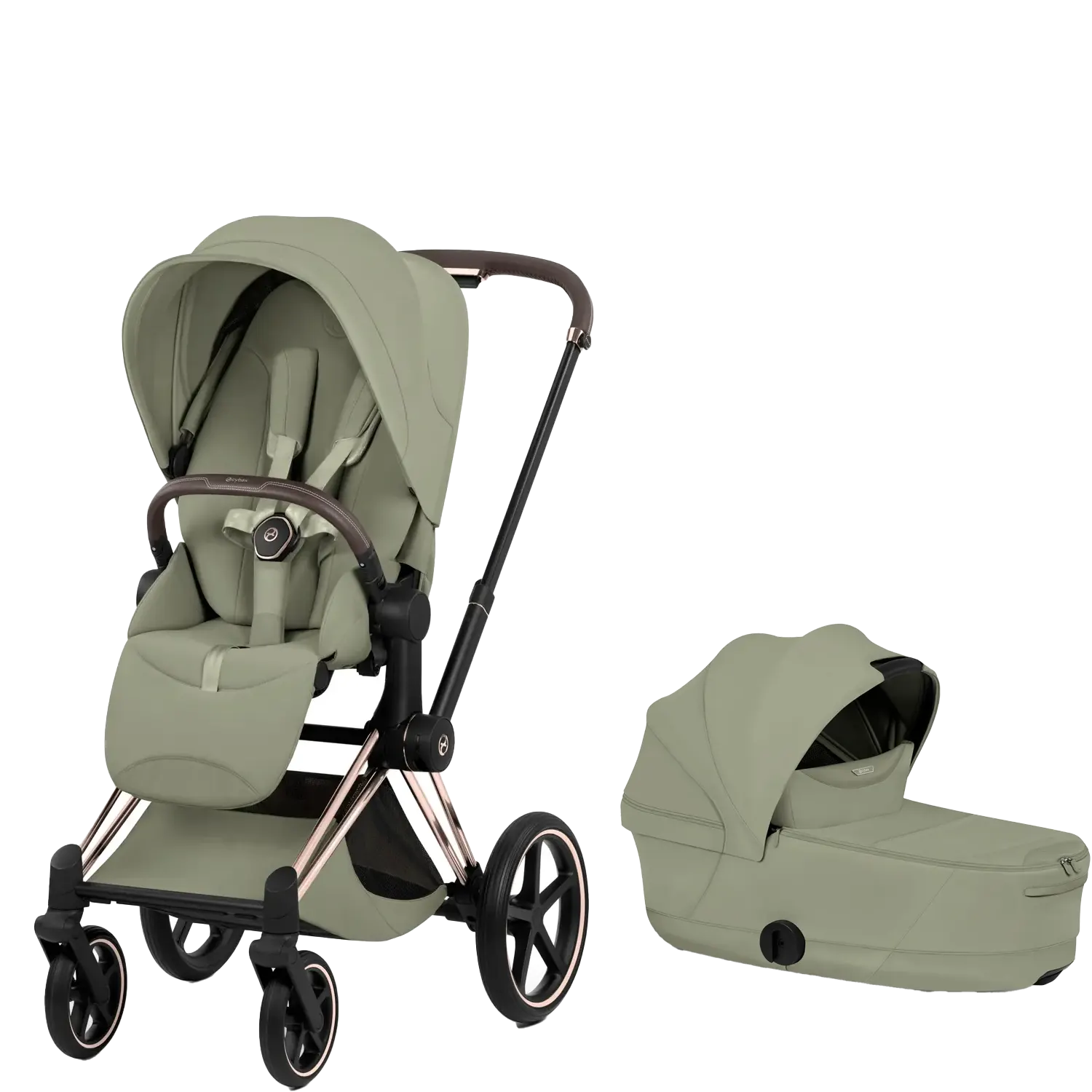cybex priam style kombikinderwagen rosegold sage green