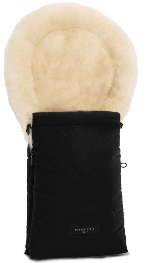 Werner Christ baby lambskin footmuff baby bath black