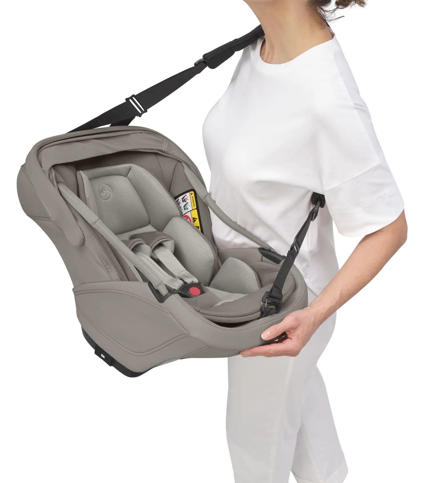 maxi cosi coral slide pro tragegurt mit schale und frau