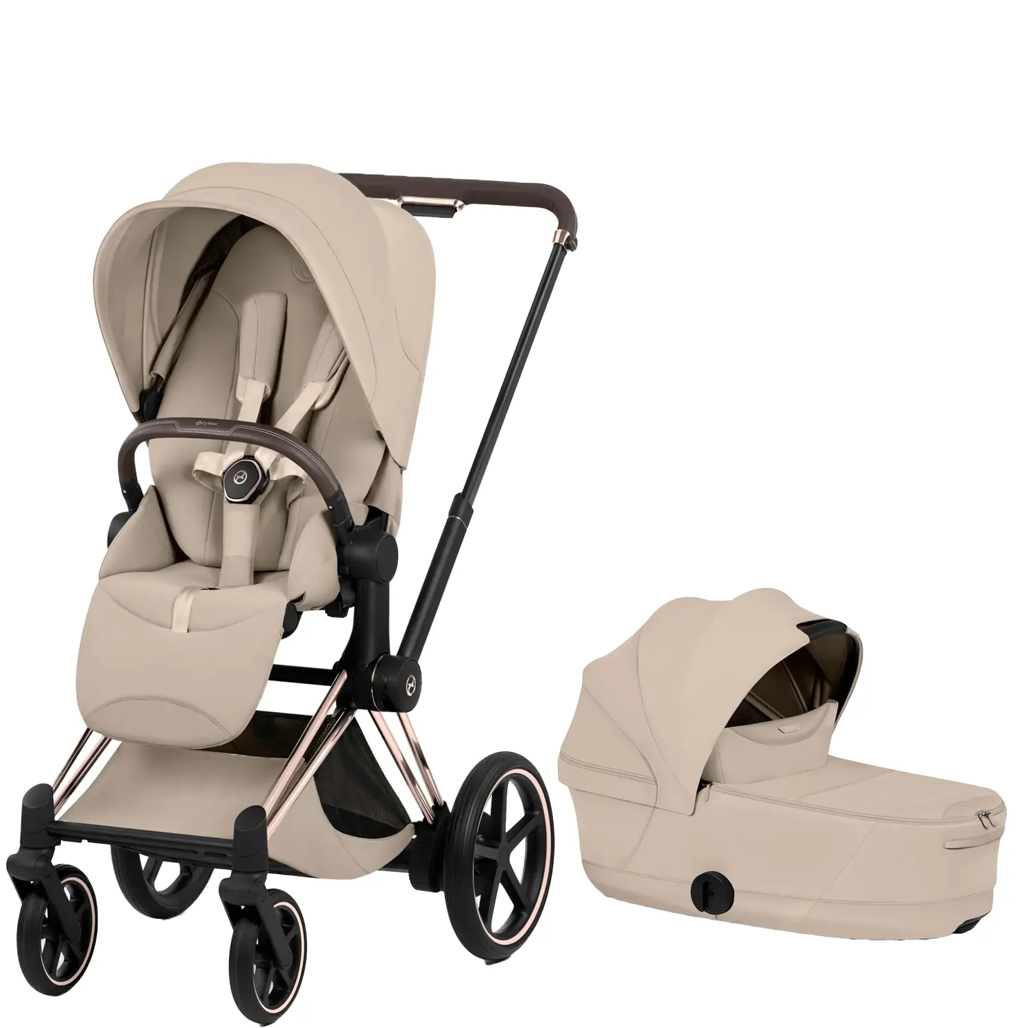 cybex e priam style kombikinderwagen rosegold cozy beige