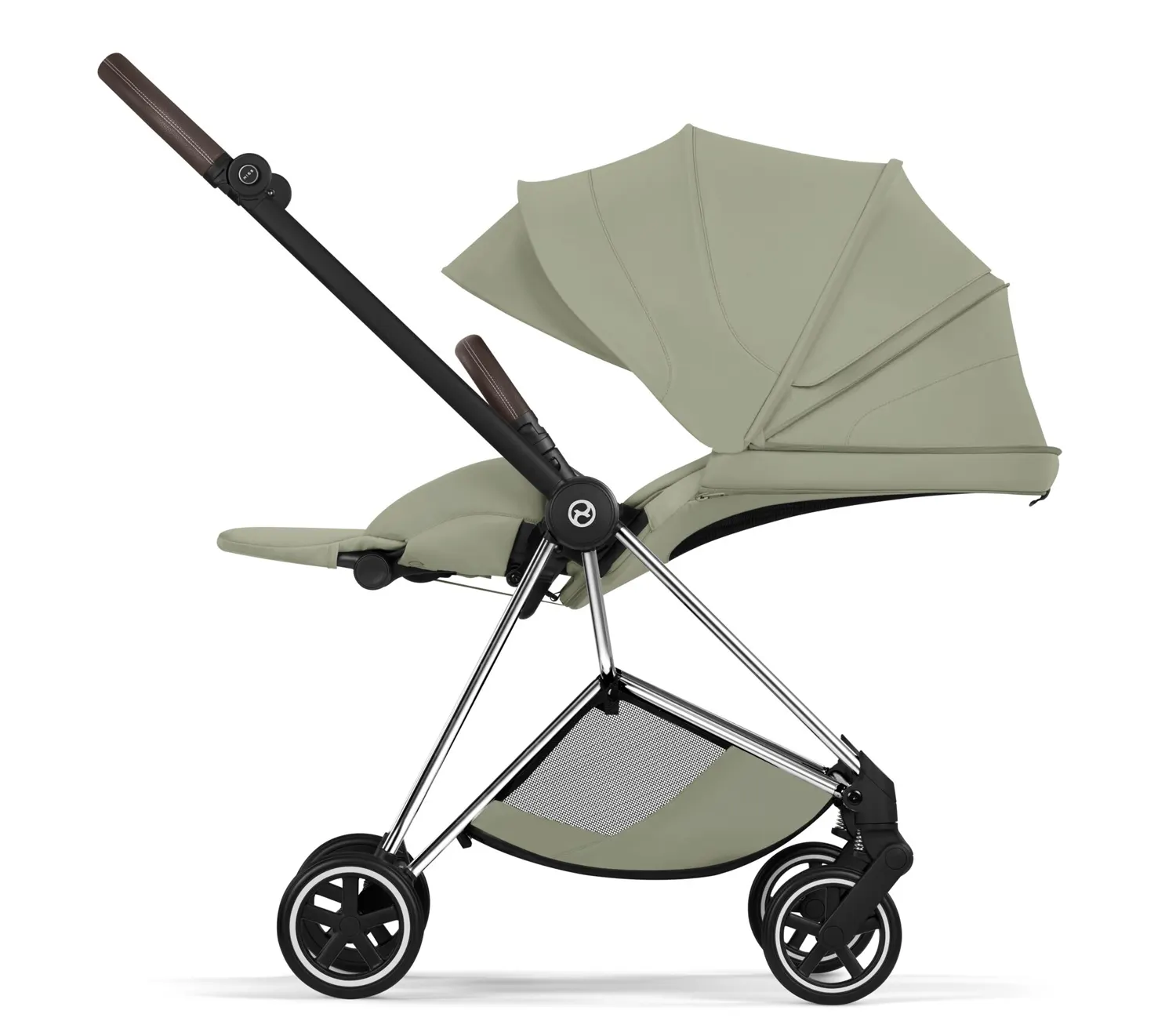 Cybex Mios Style Buggy Chrome Brown Sage Green Liegeposition
